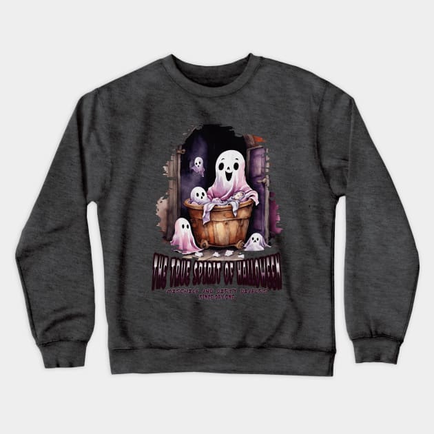 The true spirit of Halloween: Mischief and dirty diapers! Crewneck Sweatshirt by Caos Maternal Creativo